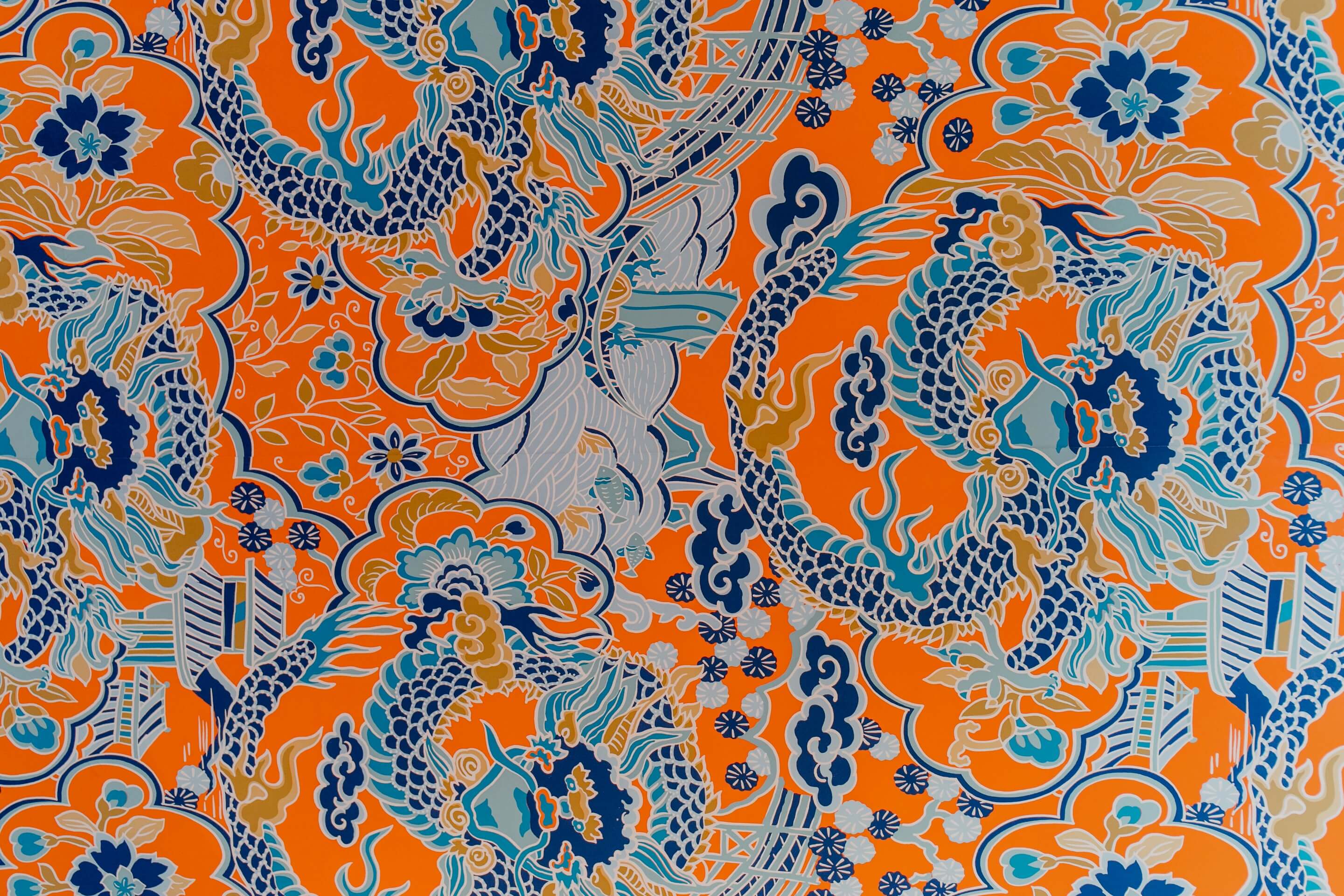 Colorful dragon wallpaper pattern